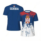 Fashion Serbia Flag Graphic Football T Shirts