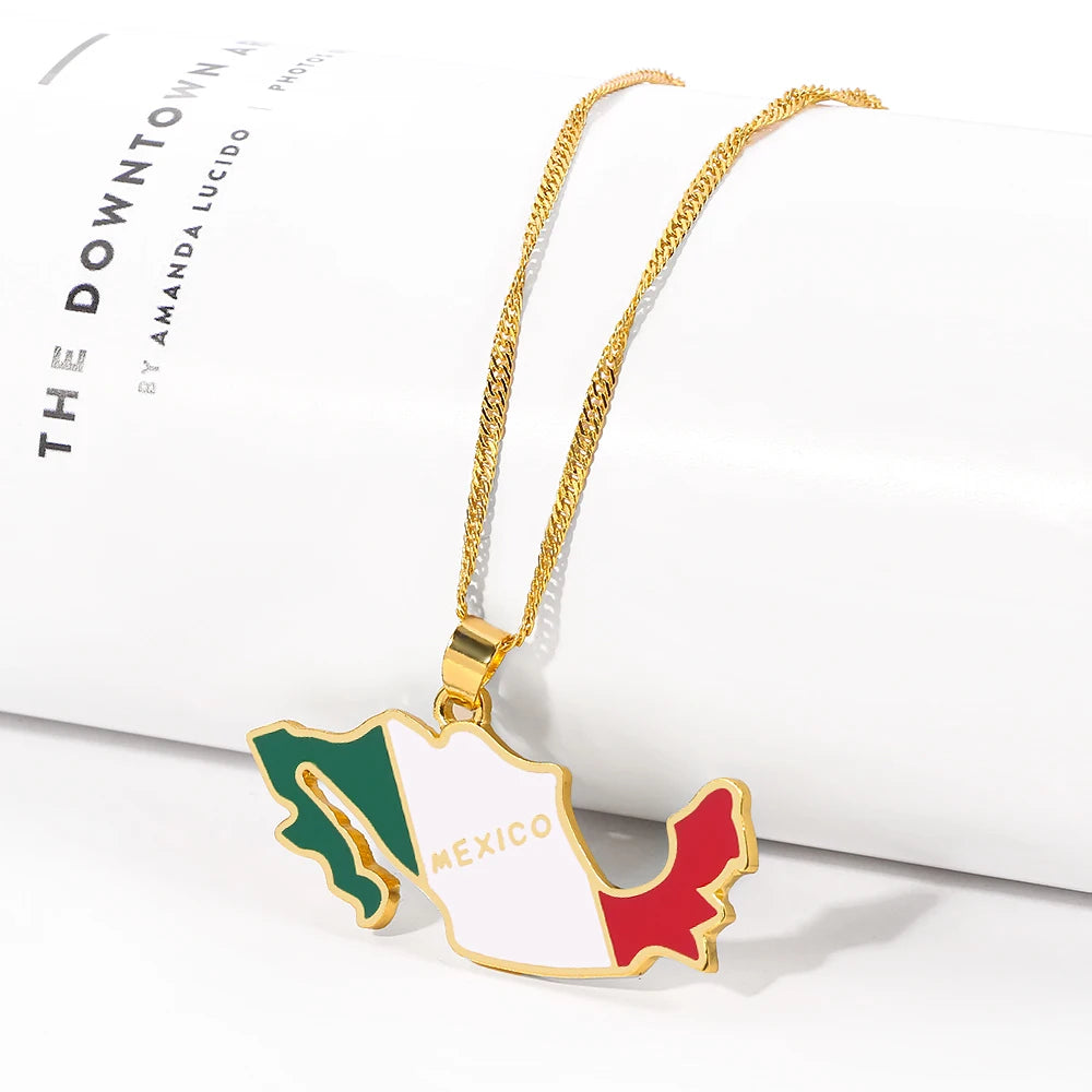 Mexican Map Necklace