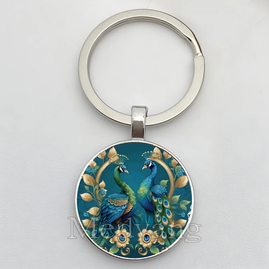 Beautiful Colorful Peacock Keychain
