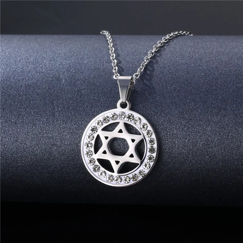 Jewish Magen Star of David Sterling Necklace