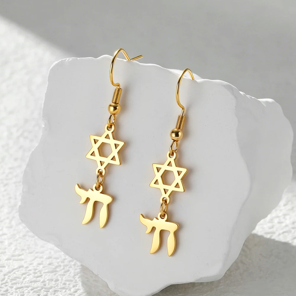 Star of David Chai Women Earrings