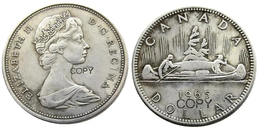 Canada 1 Dollar A Set Of (1953-1966)12pcs ELIZABETH II DEI GRATIA REGINA (1st portrait) Canadian Dollar Silver Plated Copy Coins