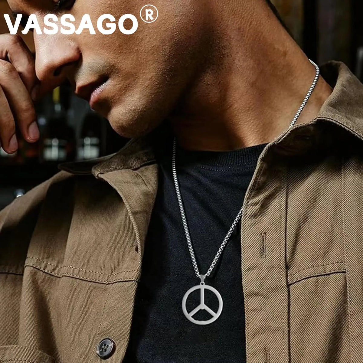 Hippie Style Peace Sign Necklace