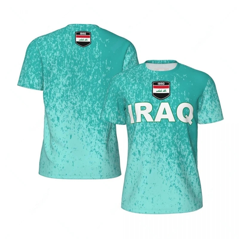 Iraq Flag Football Jersey T Shirt