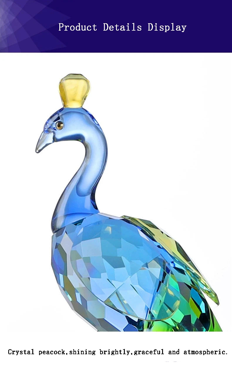 Crystal Peacock Sculpture Ornament