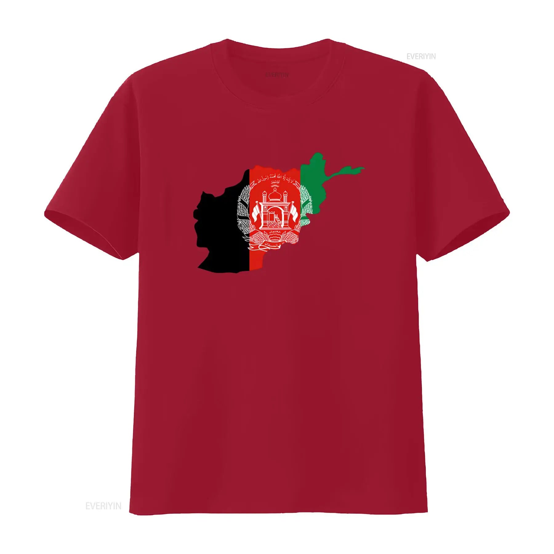 Afghanistan Flag Map Design T Shirt