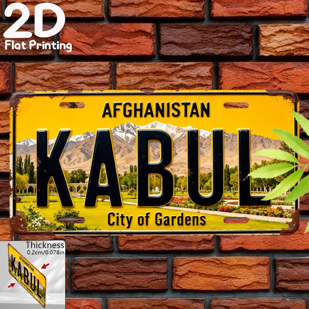 KABUL City of Gardens License Plate