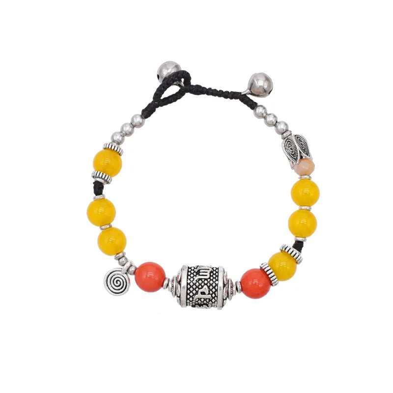 Vintage Tibetan Ethnic Colorful Stone Bead Bracelet