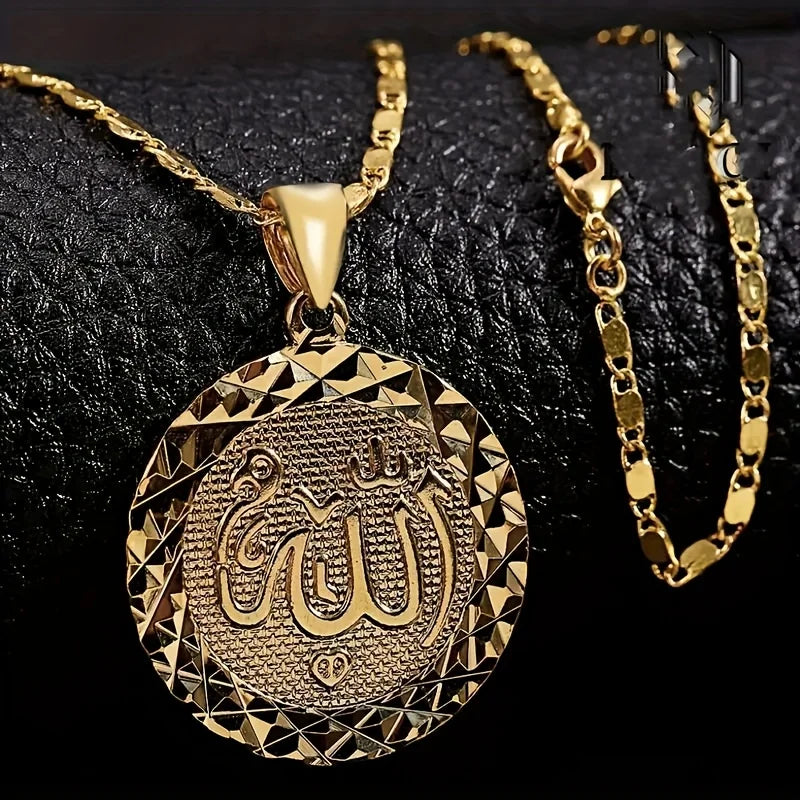 Vintage Golden Color Allah Pendant Necklace