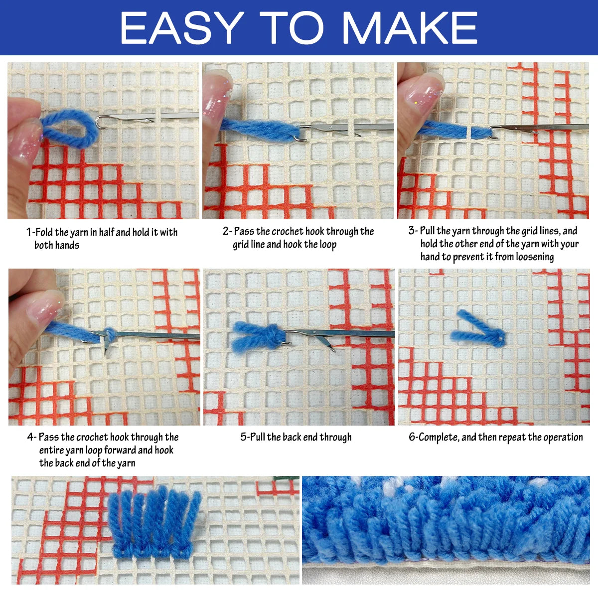 Beautiful Peacock DIY Latch Hook Pillow Cover Kit