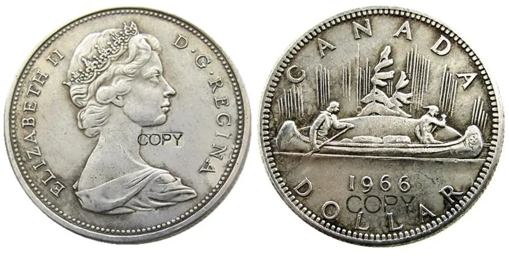 Canada 1 Dollar A Set Of (1953-1966)12pcs ELIZABETH II DEI GRATIA REGINA (1st portrait) Canadian Dollar Silver Plated Copy Coins