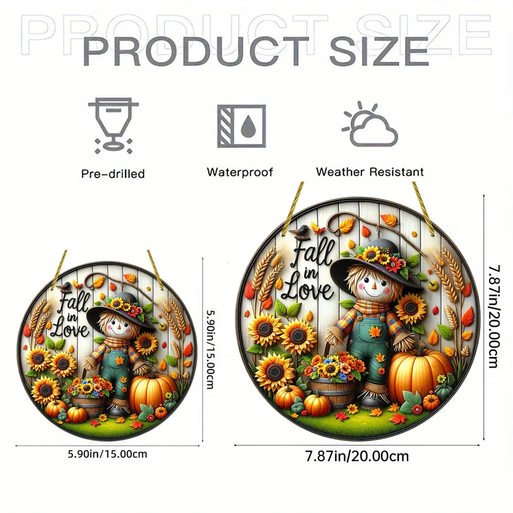 Vibrant Fall Pumpkin Acrylic Window Hanging Sun Catcher