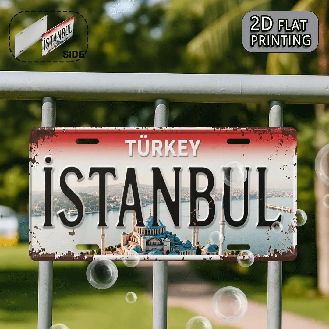 Istanbul Turkey Blue Mosque Scenery Themed Aluminum Metal Sign