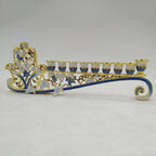 Hanukkah Hand Painted Enamel Menorah Candelabra Chanukah