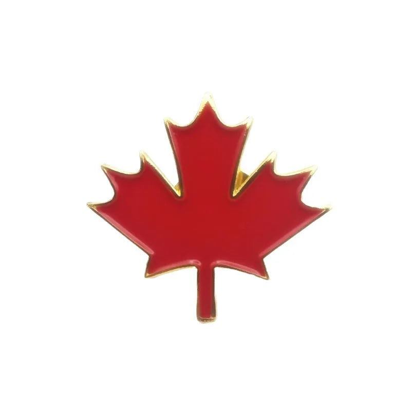 5pcs Enamel Red Maple Brooch Pins