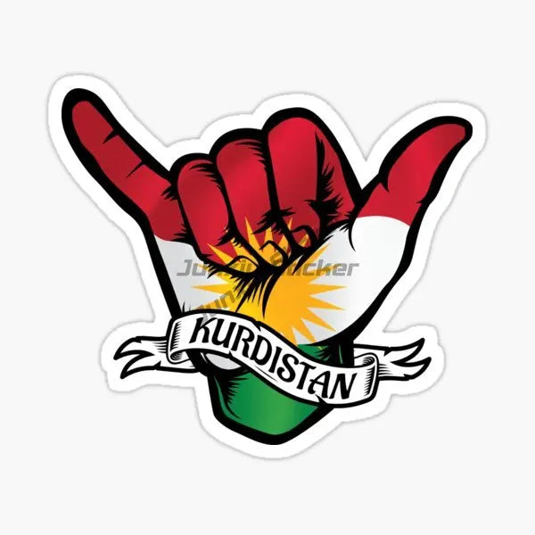 Kurdistan Map National Flag and Emblem Sticker