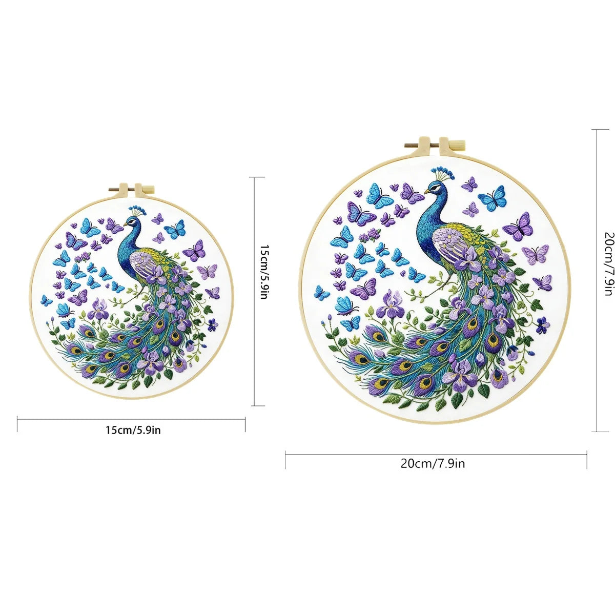 Floral Peacock 1set Diy Embroidery Kit