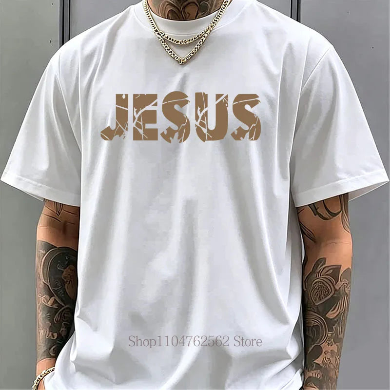 Jesus Cross Pattern Print T-shirts