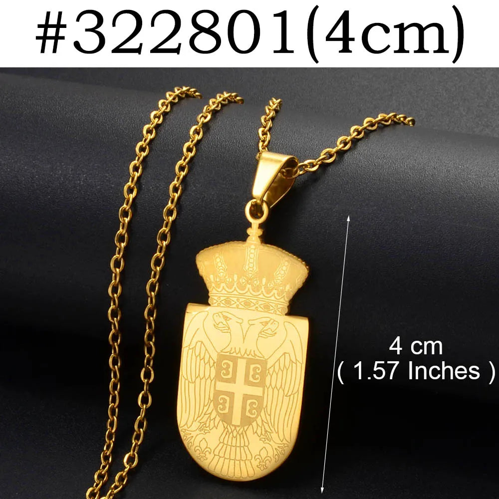 Anniyoc Republika Srbija Map Flag Pendant Necklaces