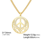 Hippie Style Peace Sign Necklace