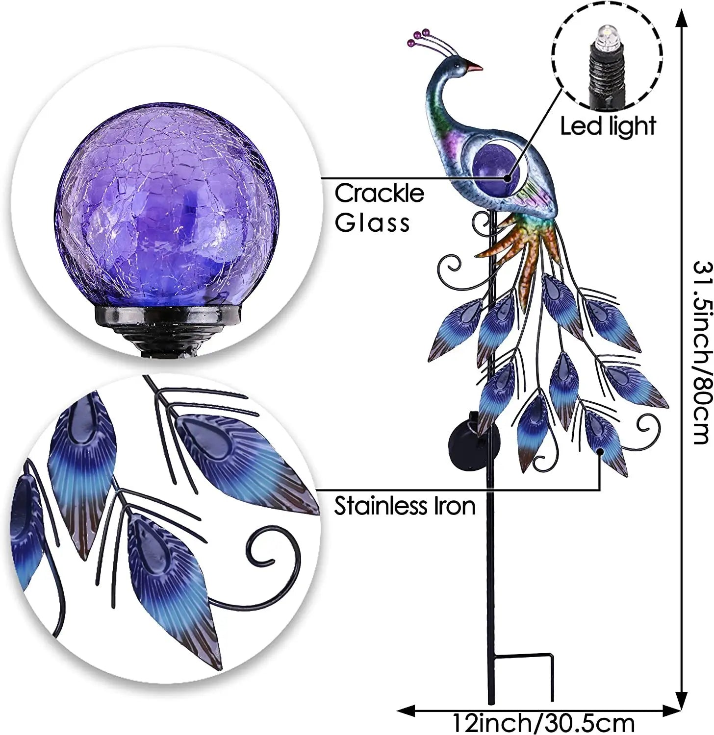 Peacock Solar Garden Light