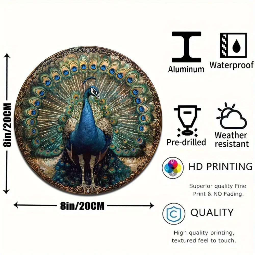 Peacock Pattern Waterproof Aluminum Metal Wall
