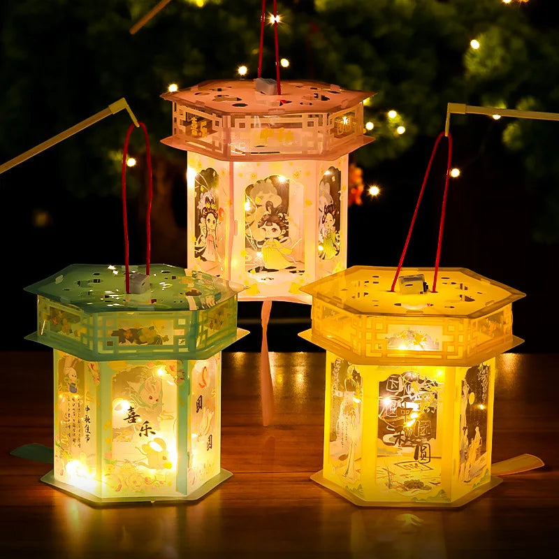 Mid-Autumn Festival Lantern Antique Jade Rabbit Portable Lantern New Decor