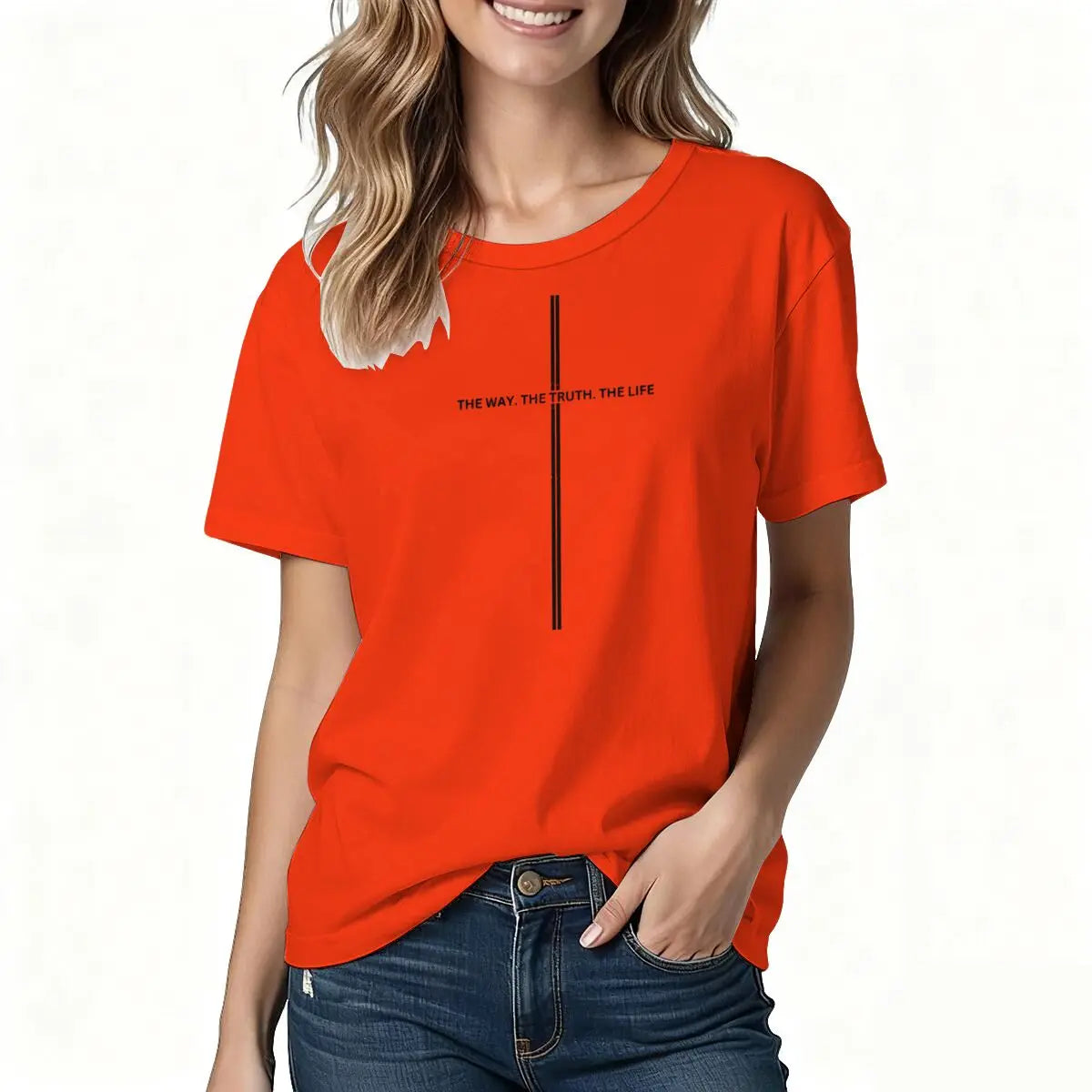 Jesus Cross Print Christian T-shirt