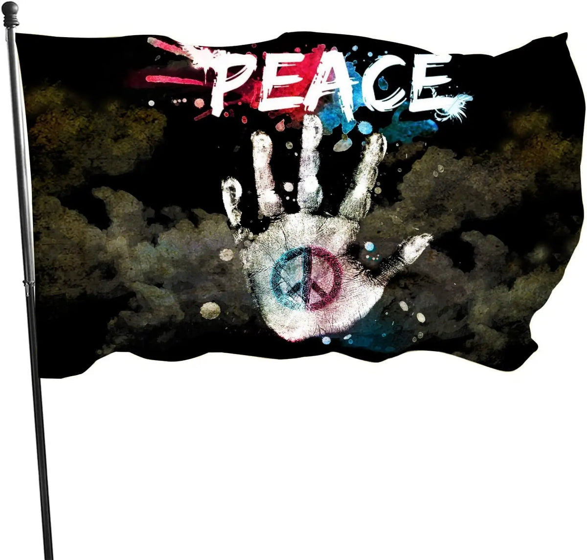 Hippie Peace Sign Flag Love and Peace