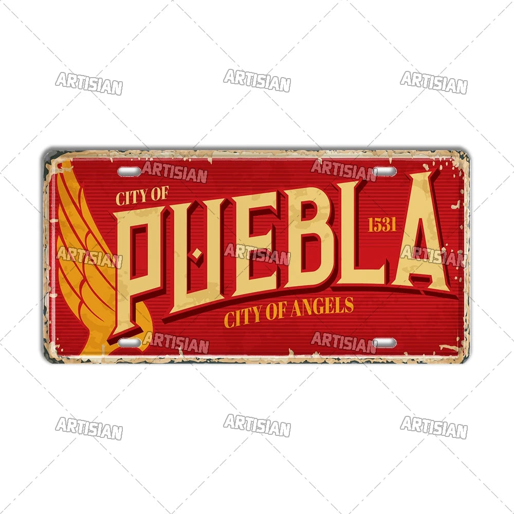 Artisian MEXICO License Plate