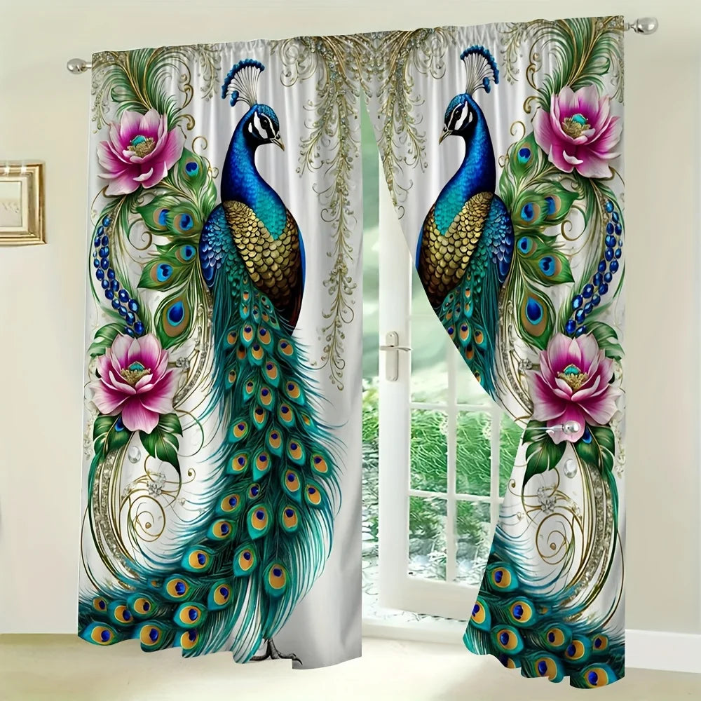 Peacock Flower Curtains