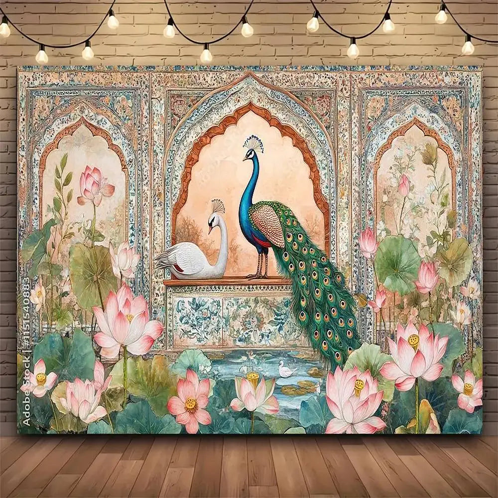Peacock Floral Tapestry
