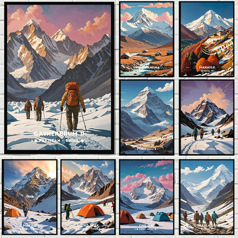 Stunning Mountain Landscape Posters Himalayan Nepal
