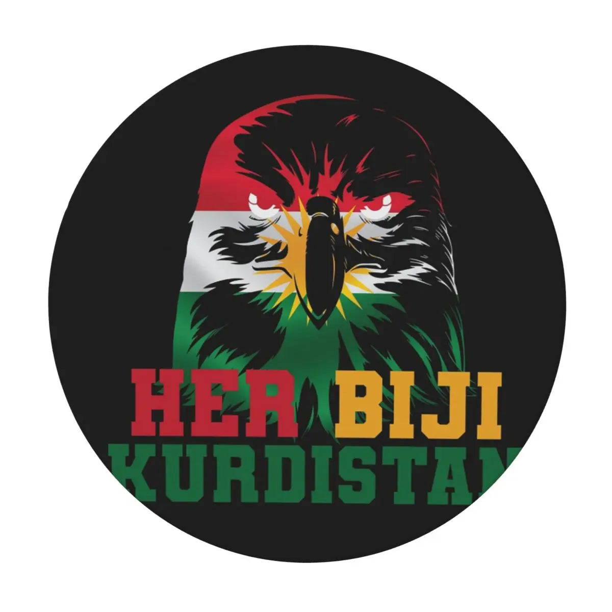 Kurdistan Flag Waterproof Round Tablecloth