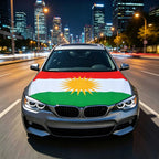 3.8x5.3fts Flag Banner Kurdistan Car Hood Cover