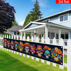 2D flat banner, 1 piece, Mexican Day of the Dead courtyard banner