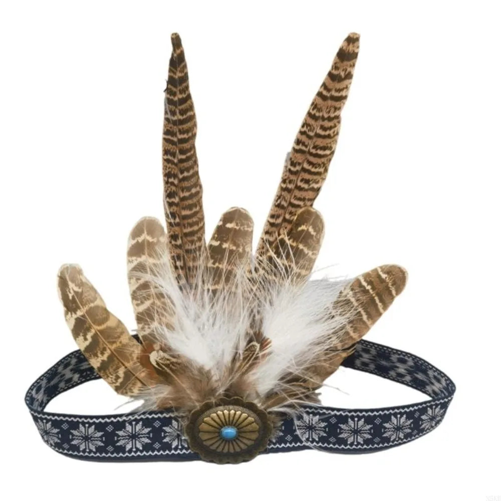 Decorative Ethnic Style Feathered Hairband