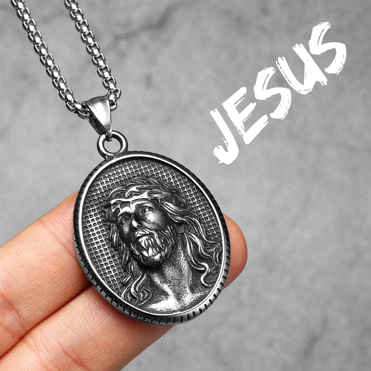 Jesus Heart Cross Necklaces Pendant Chain