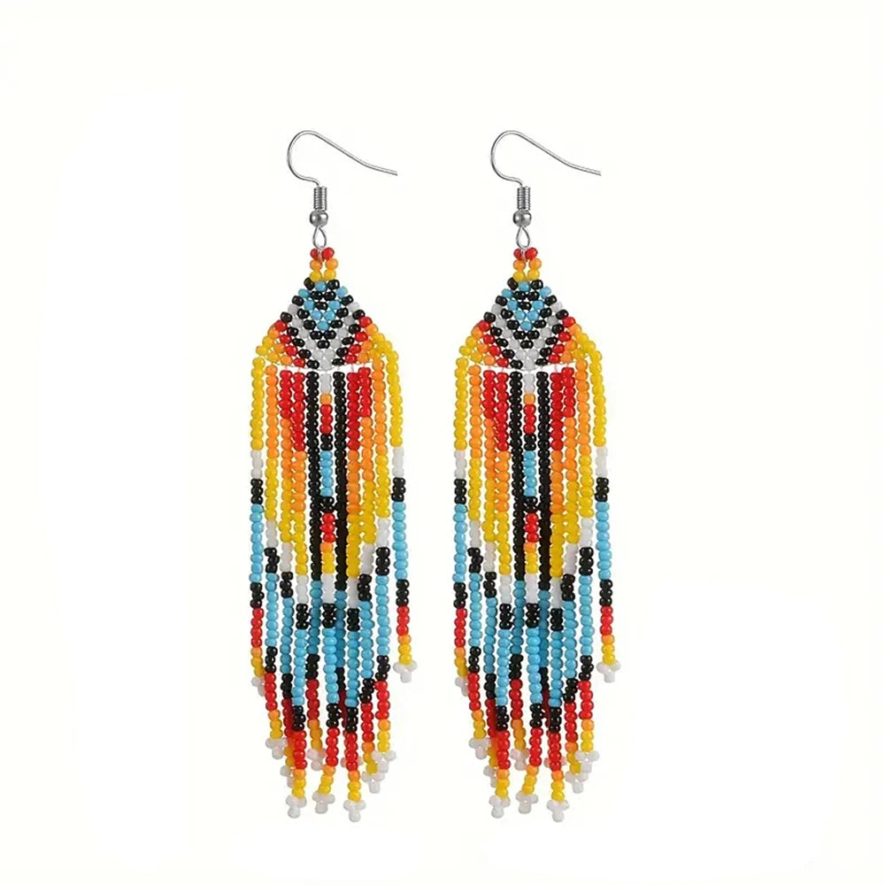 Handmade Colorful Bead Necklace Earrings