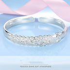 Adjustable Sterling silver elegant Peacock bracelet