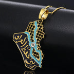 Arab Iraq Drip Map Alloy Necklace