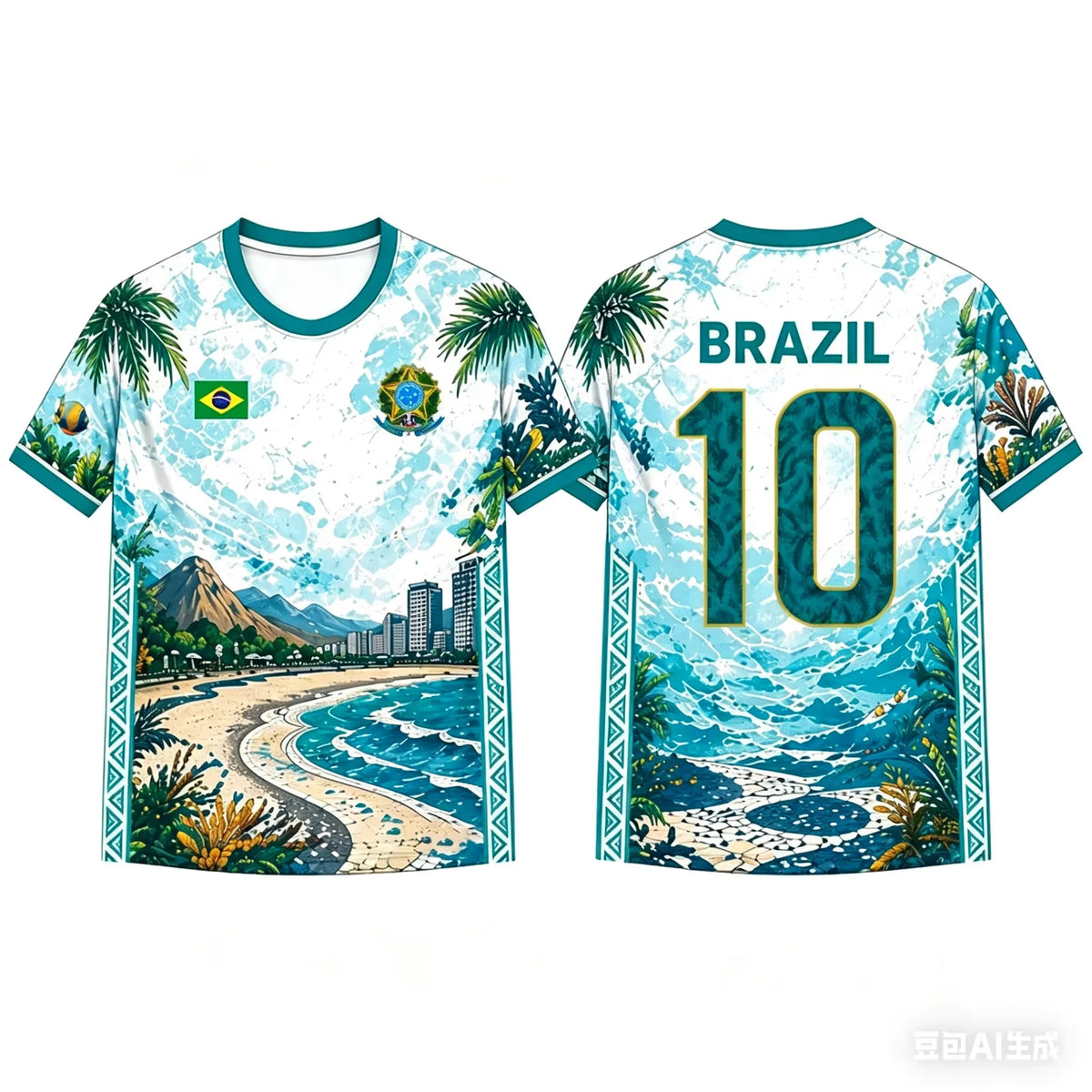 Brazil Flag Graphic Tee Casual