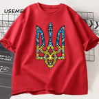 Ukraine Emblem Printed T-shirt O-Neck