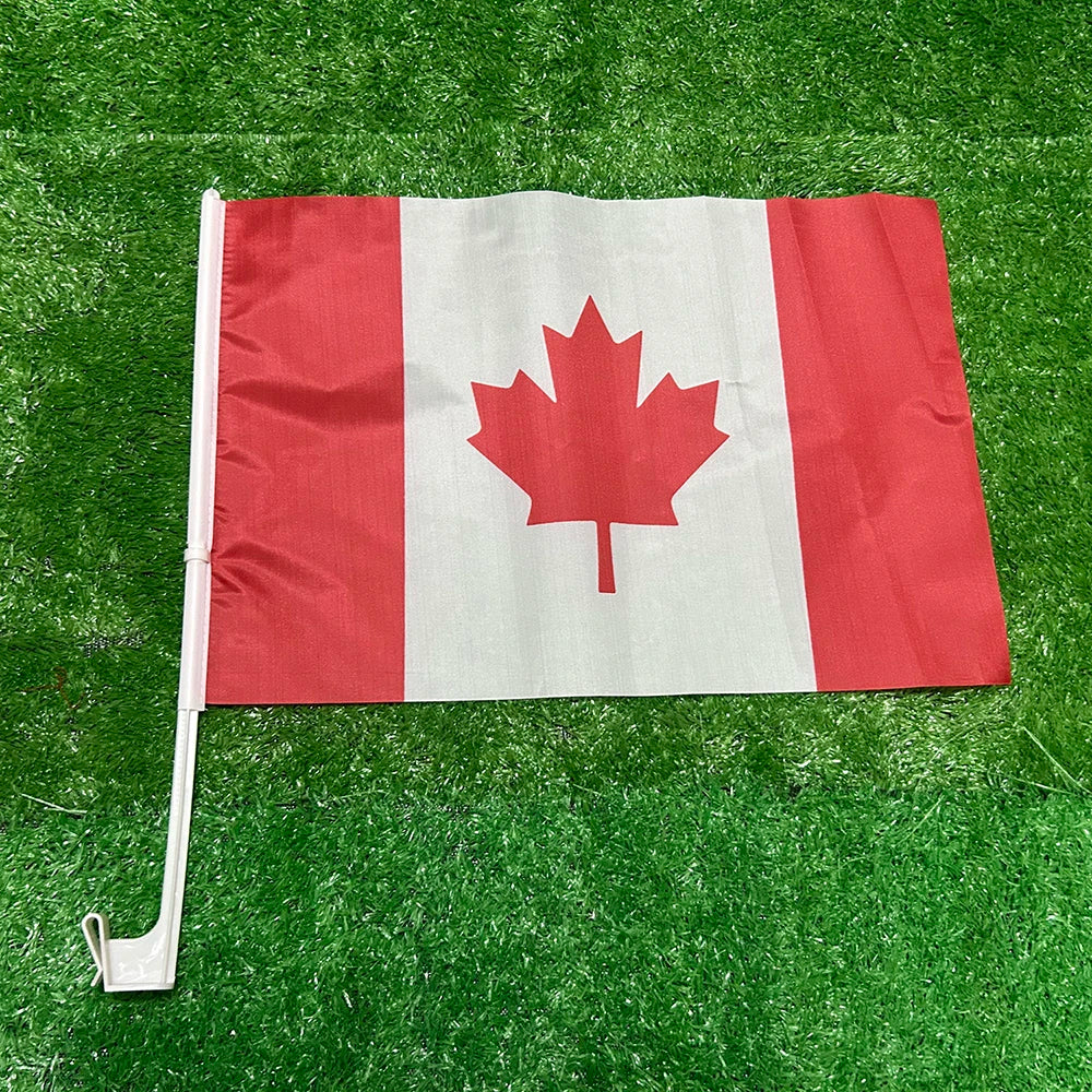 SKY FLAG Canada car flag 30*45cm Canada car waving Flag National Flag standard-bearer waving flag with plastic flagpole