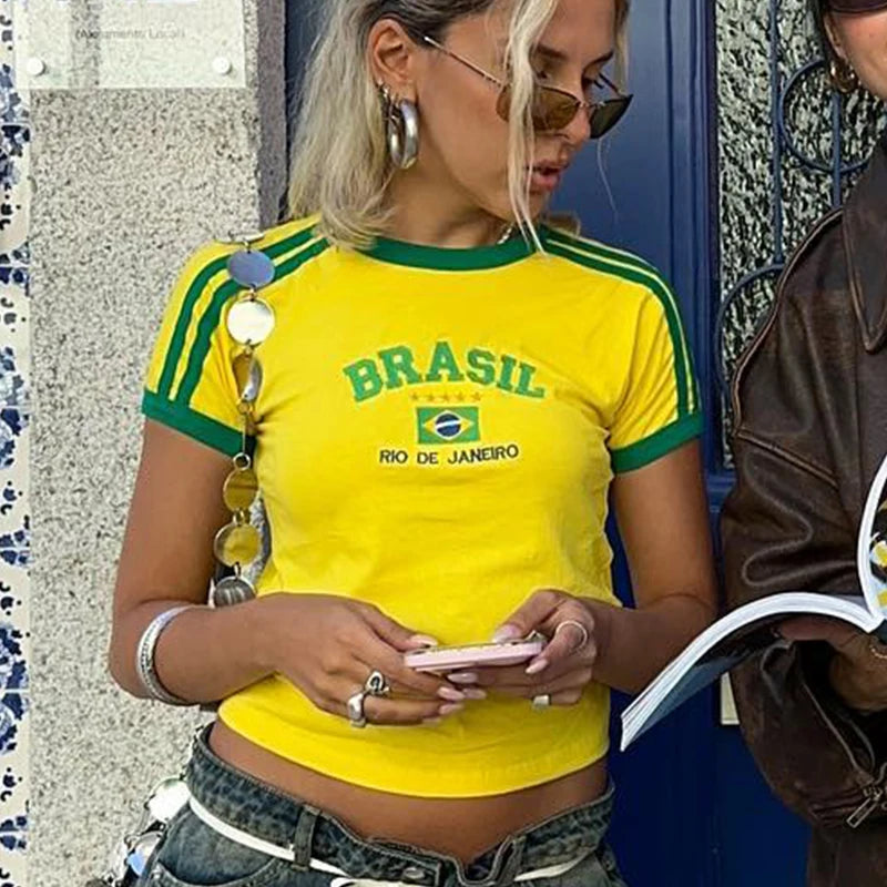 Brazil Flag Tee for Women