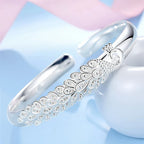 Adjustable Sterling silver elegant Peacock bracelet