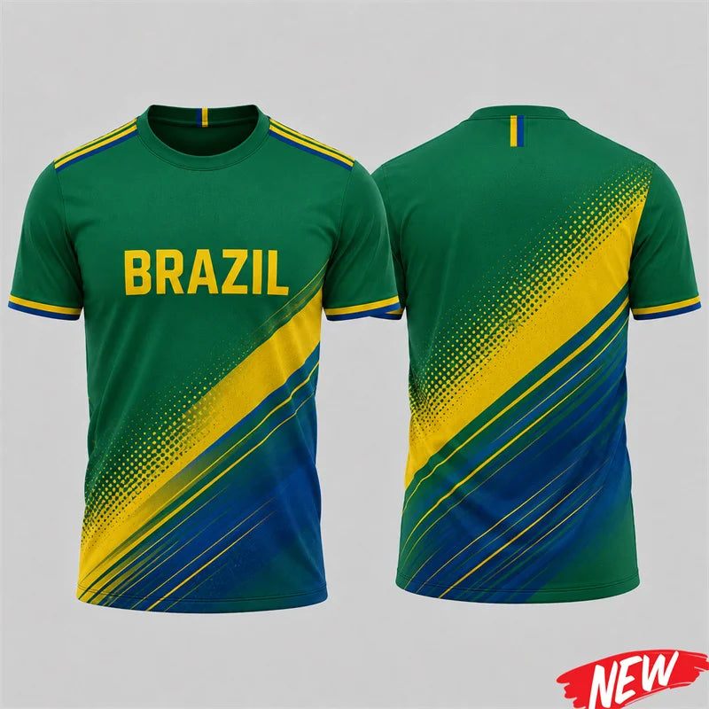 Brazil Graphic Men's T-Shirt Quick-Dry