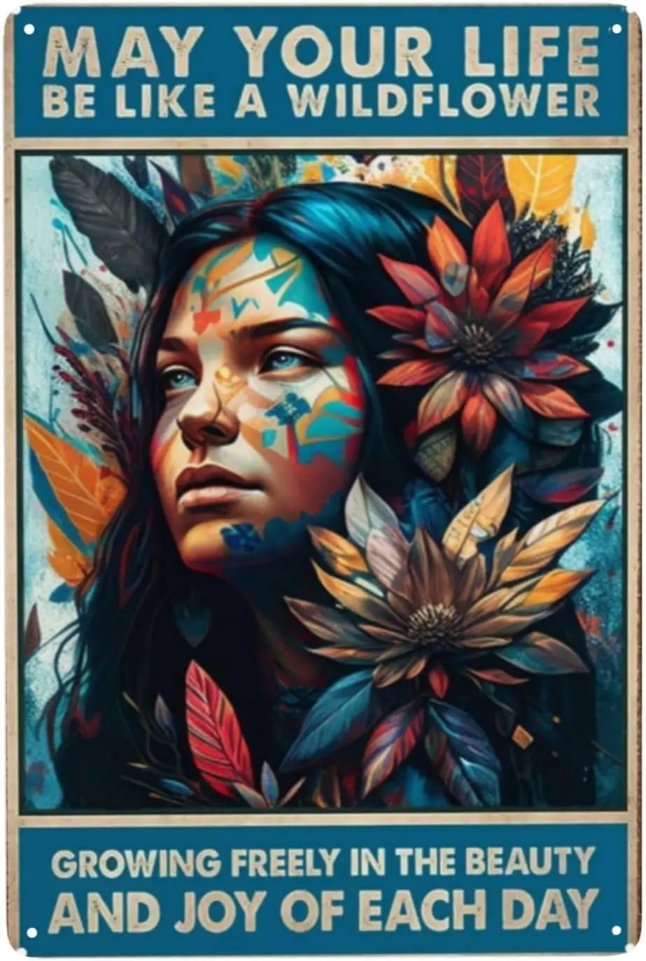 Wildflower Life Tin Sign