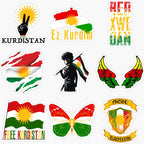Kurdistan Flag Map Car Stickers