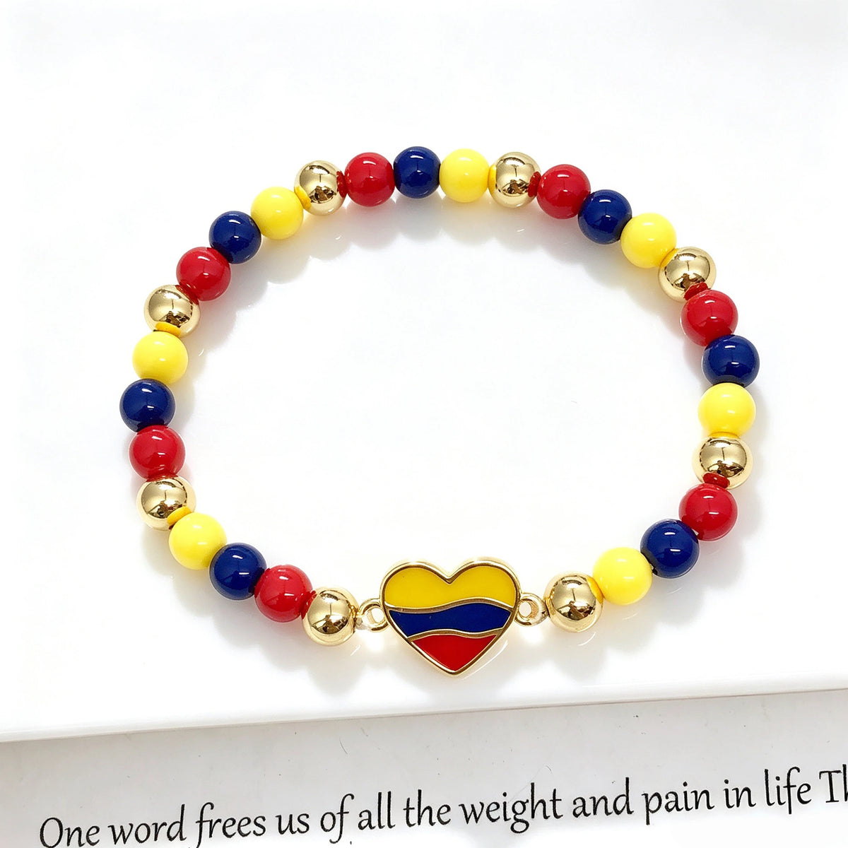 Classic Enamel Art Venezuelan Colombian Flag Bracelet